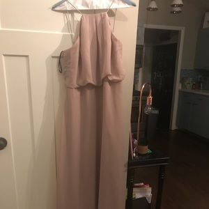 Vintage rose long bridesmaids dress